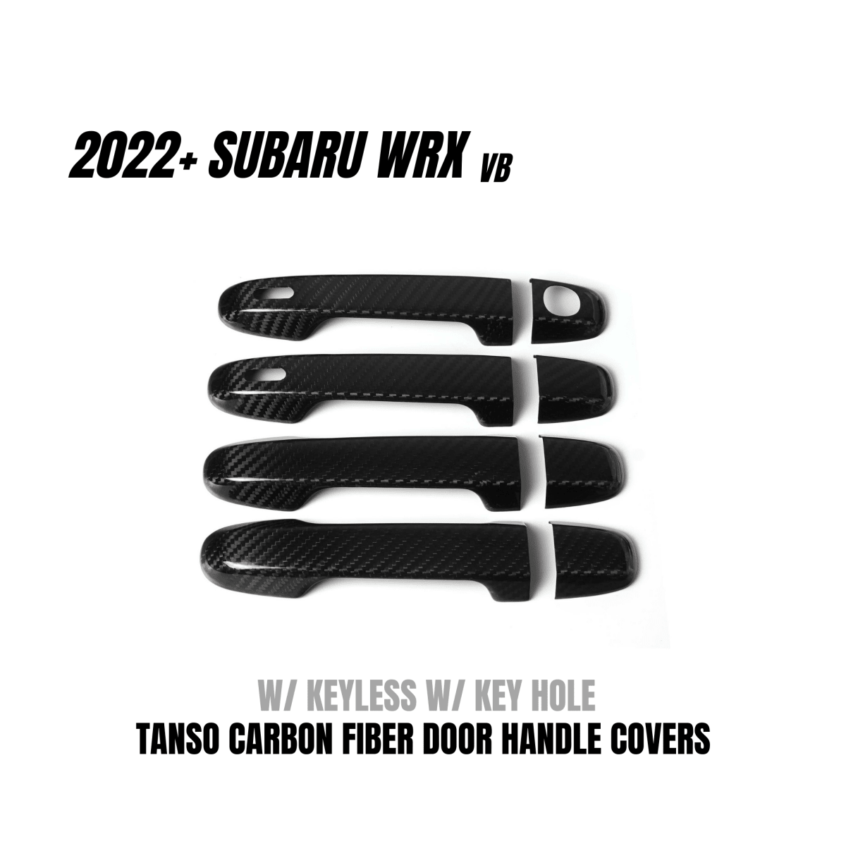 JDMuscle [22-26 WRX] Tanso Pre-preg Carbon Fiber Door Handle Covers w/ Gloss Finish