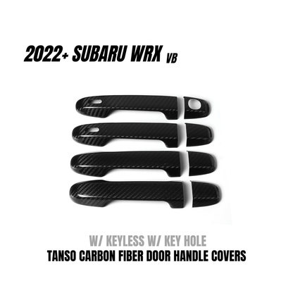 JDMuscle [22-26 WRX] Tanso Pre-preg Carbon Fiber Door Handle Covers w/ Gloss Finish