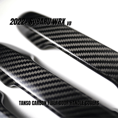 JDMuscle [22-26 WRX] Tanso Pre-preg Carbon Fiber Door Handle Covers w/ Gloss Finish