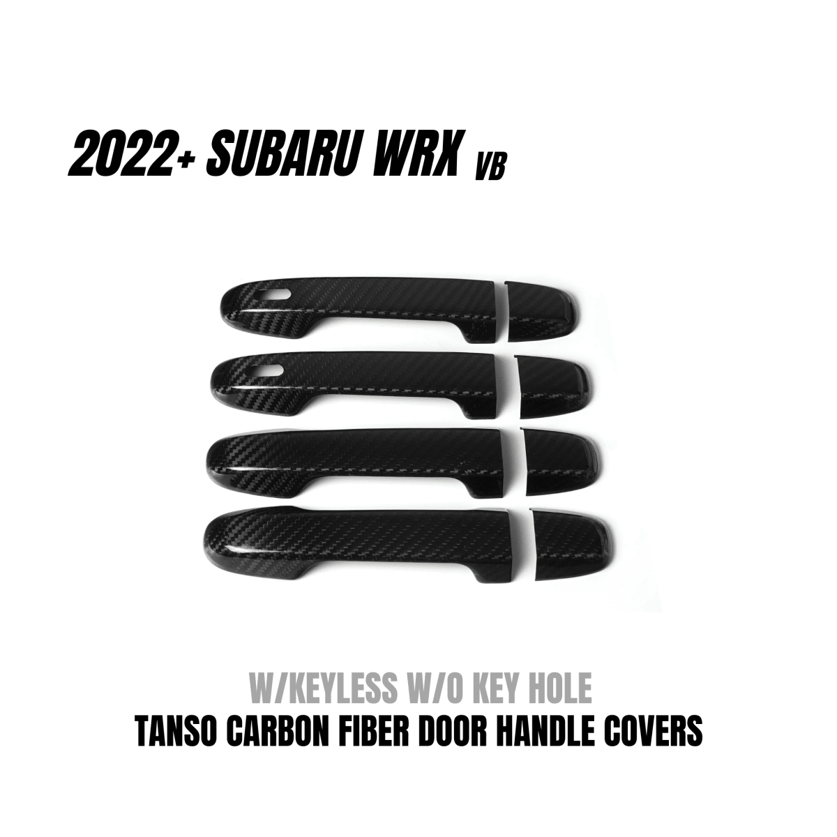 JDMuscle [22-26 WRX] Tanso Pre-preg Carbon Fiber Door Handle Covers w/ Gloss Finish