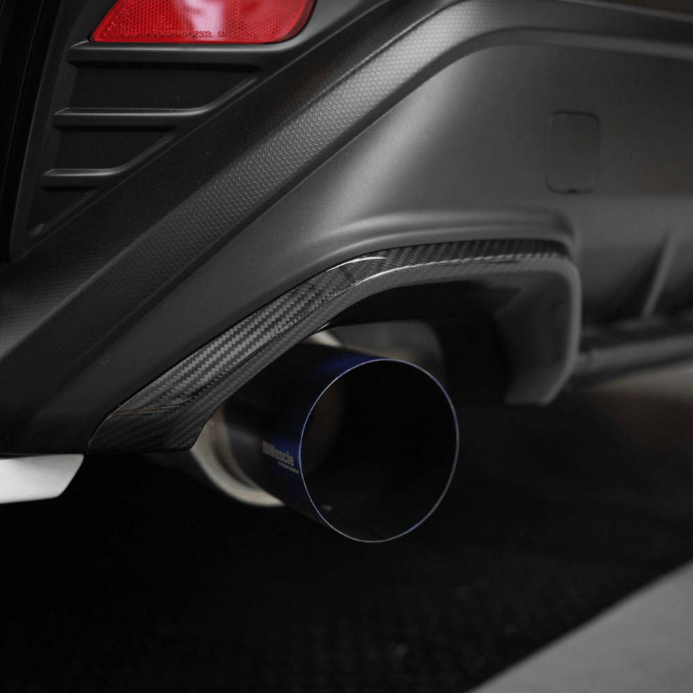 JDMuscle [22-26 WRX] Tanso Pre-preg Carbon Fiber Exhaust Finisher Trim Covers w/ Gloss Finish