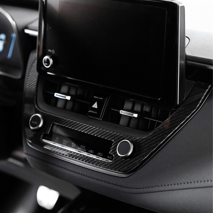 JDMuscle [23-24* Toyota GR Corolla] Carbon Fiber Center AC Knob Panel Cover