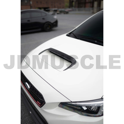 JDMuscle Forged Carbon Fiber Hood Scoop Trim Cover - 2015+WRX/STI
