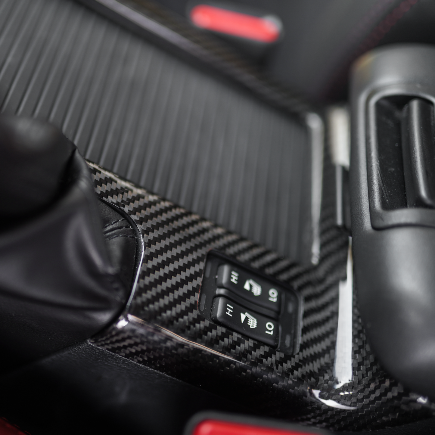 JDMuscle [15-21 STI] Tanso Dry Carbon Fiber Cup Holder Cover