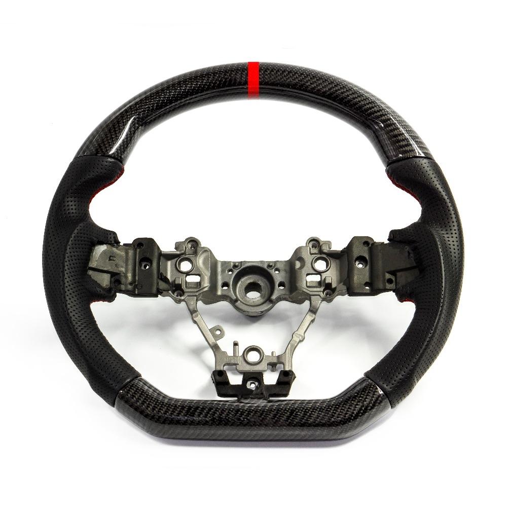 Racing Art [15-21 WRX/STI] Carbon Fiber Steering Wheel - Leather/Suede