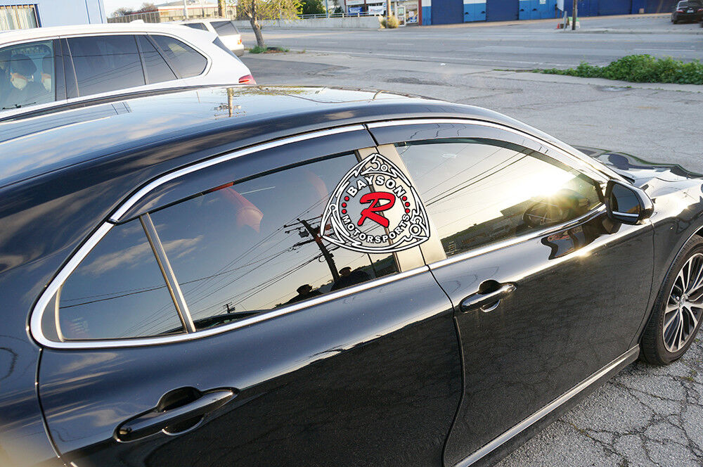 JDM Style Window Visors with Stainless Steel Chrome Trim For 2018-2024 Toyota Camry (4Dr Sedan)