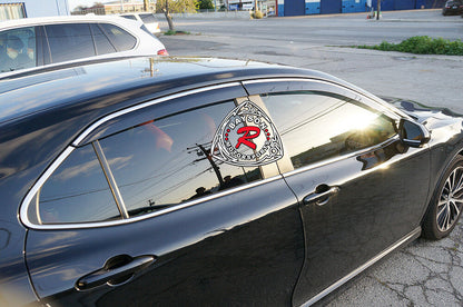 JDM Style Window Visors with Stainless Steel Chrome Trim For 2018-2024 Toyota Camry (4Dr Sedan)